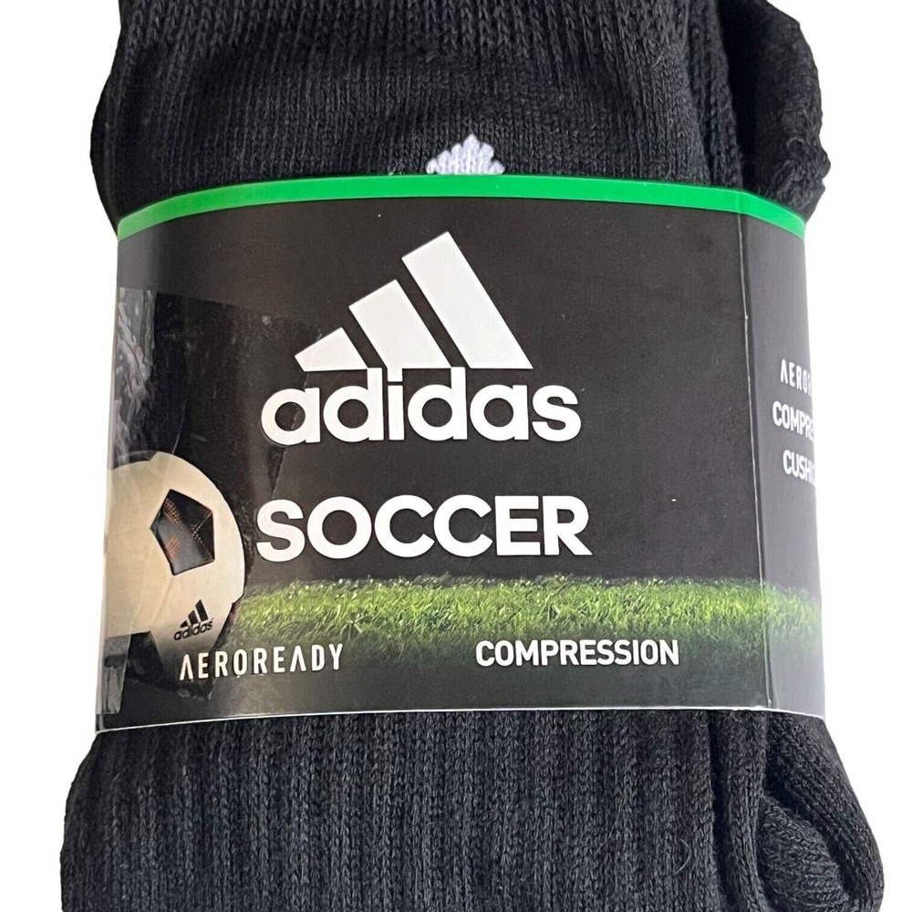 adidas Soccer Aeroready Socks Men’s XS Black Compression Sports Running - Picture 2 of 6